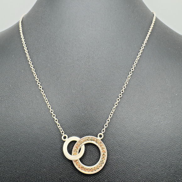 Anna Beck Classic Necklace 18k Gold Plated Sterling Silver Reversible 16-18" - Picture 2 of 8